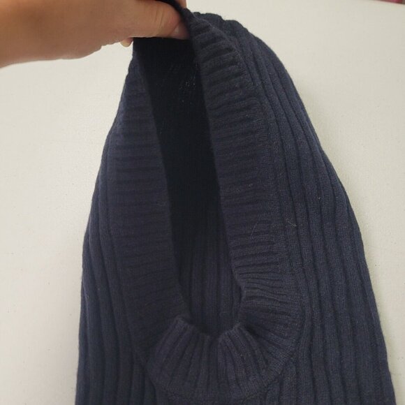 Hope Unisex Balaclava Extra Fine Merino Wool Ski Mask One Size Blue Ribbed Knit - Picture 4 of 11